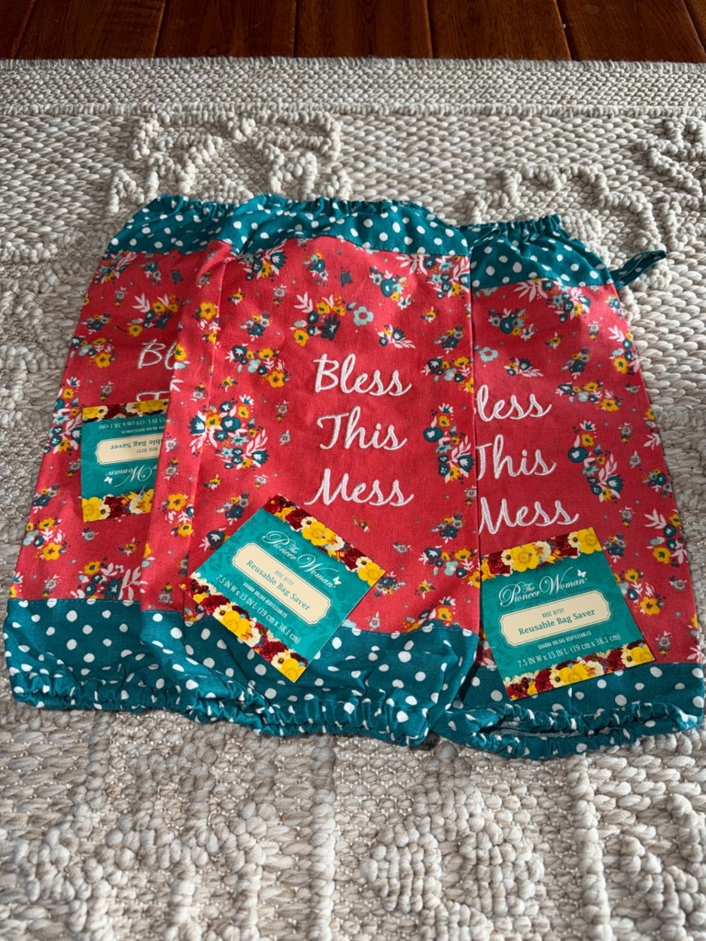 Bless This Mess Rose Ditzy Pioneer Woman Bag Saver